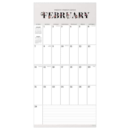 2027 Big Grid-Floral Wall Calendar